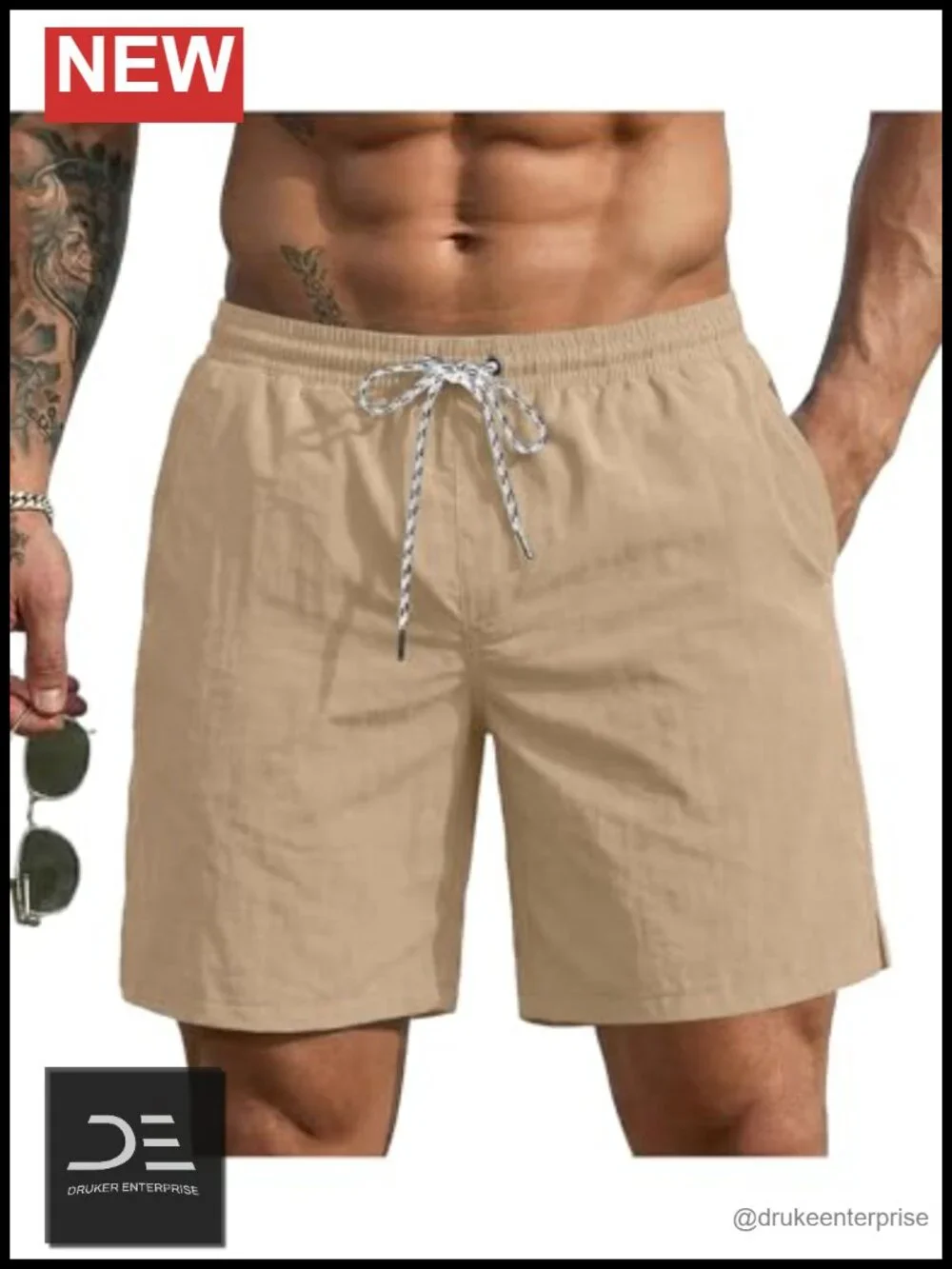 Men's Quick Dry 7'' Swim Trunks with Mesh Liner and Pockets